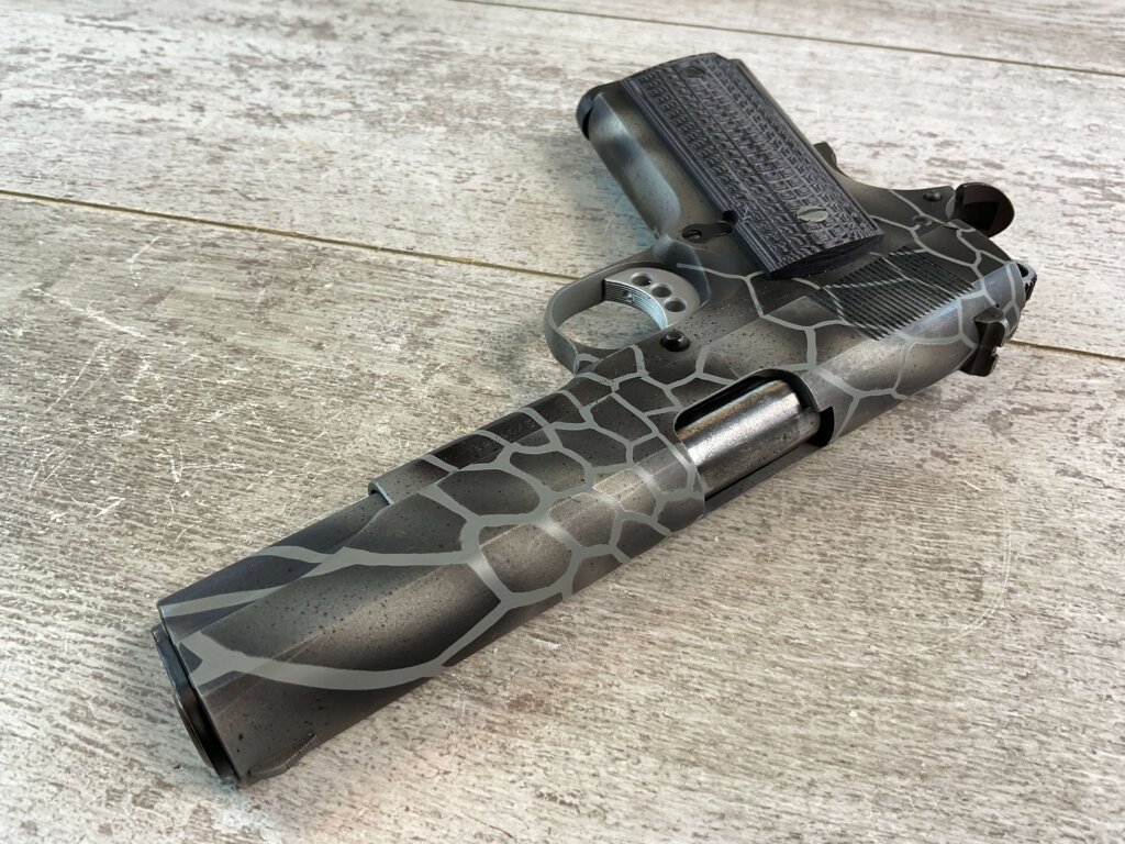 TISAS REGENT R100 1911 CUSTOM CAMO .45 ACP SEMI AUTO PISTOL, LIKE NEW #6-02104-PF