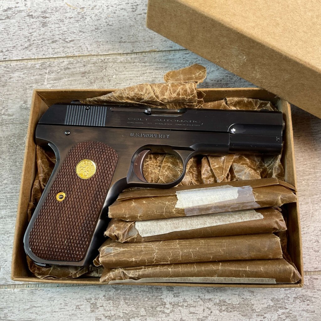 US ARMAMENT MFG, COLT 1903 POCKET HAMMERLESS .32ACP SEMI AUTO PISTOL, NOS #6-02109-PF