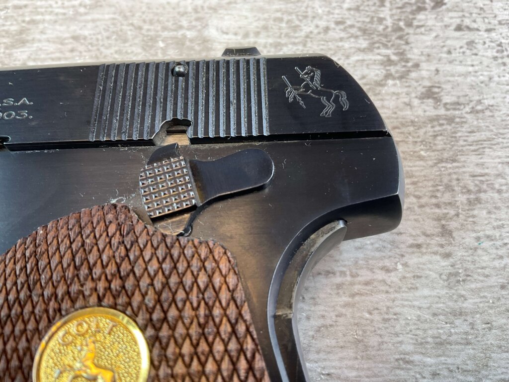 US ARMAMENT MFG, COLT 1903 POCKET HAMMERLESS .32ACP SEMI AUTO PISTOL, NOS #6-02109-PF