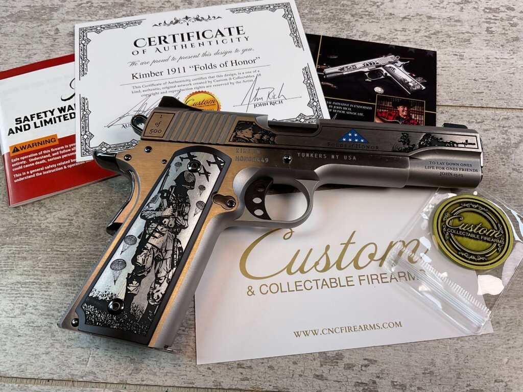 CNC KIMBER 1911 FOLDS OF HONOR COLLECTABLE 45 ACP SEMI AUTO PISTOL, NEW #6-02114-PF