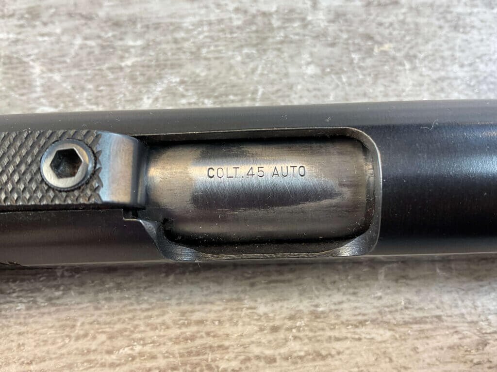 COLT WWII SLIDE & NM BARREL W/TARGET SIGHTS, JAMES EARL JONES COLLECTION #5-11672