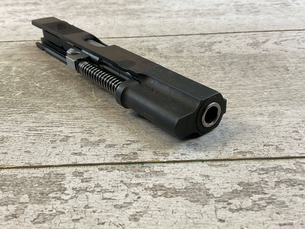 GENE TAYLOR CUSTOM BROWNING M35 HI POWER SLIDE, BARREL, FIRING PIN, JAMES EARL JONES COLLECTION #5-11680