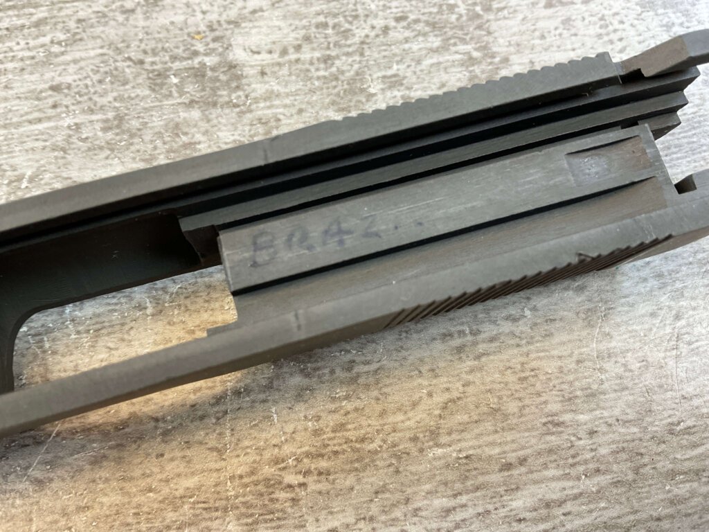 BLANK PARKERIZED 1911 SLIDE ONLY W/FRONT SIGHT, JAMES EARL JONES COLLECTION #5-11682