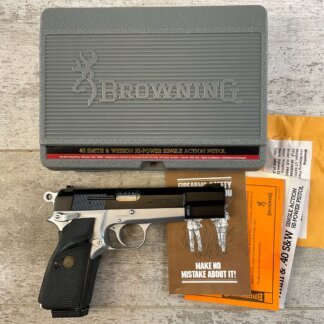 BROWNING HI POWER MADE IN BELGIUM .40 CAL SEMI AUTO PISTOL, MINTY #6-02120