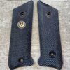 RUGER MK II .22 BLACK PLASTIC CHECKERED GRIPS #6-02202