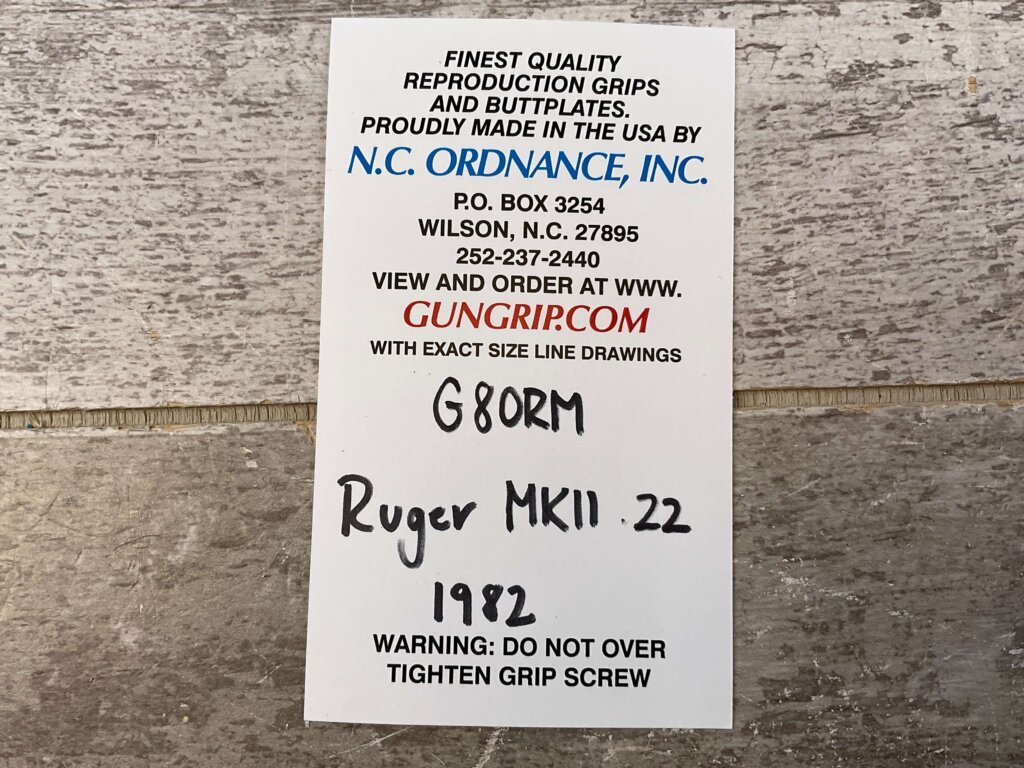 RUGER MK II .22 BLACK PLASTIC CHECKERED GRIPS #6-02202