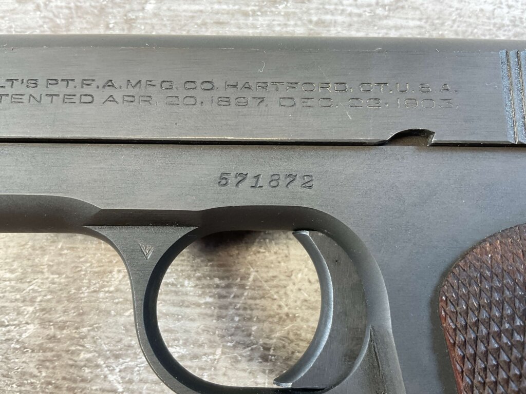 COLT 1903 POCKET HAMMERLESS .32 AUTO SEMI AUTO GENERAL OFFICERS PISTOL, US PROPERTY MARKED #6-02121