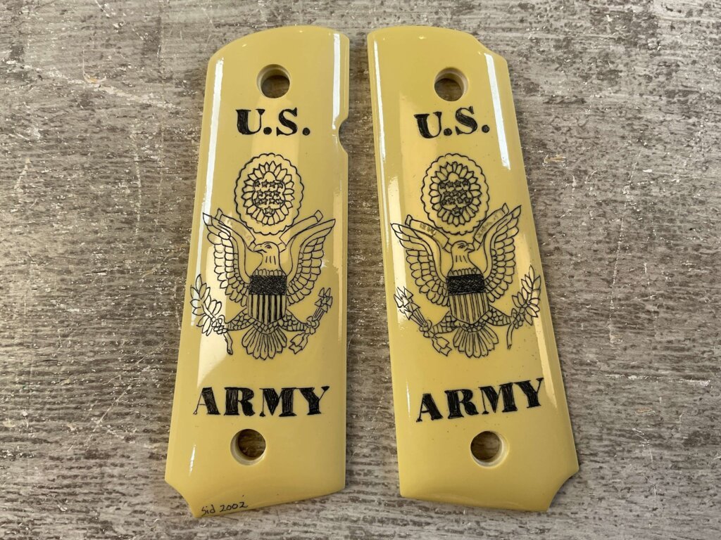 SID RYAN CUSTOM 1911 U.S. ARMY GRIPS, JAMES EARL JONES COLLECTION #5-11622