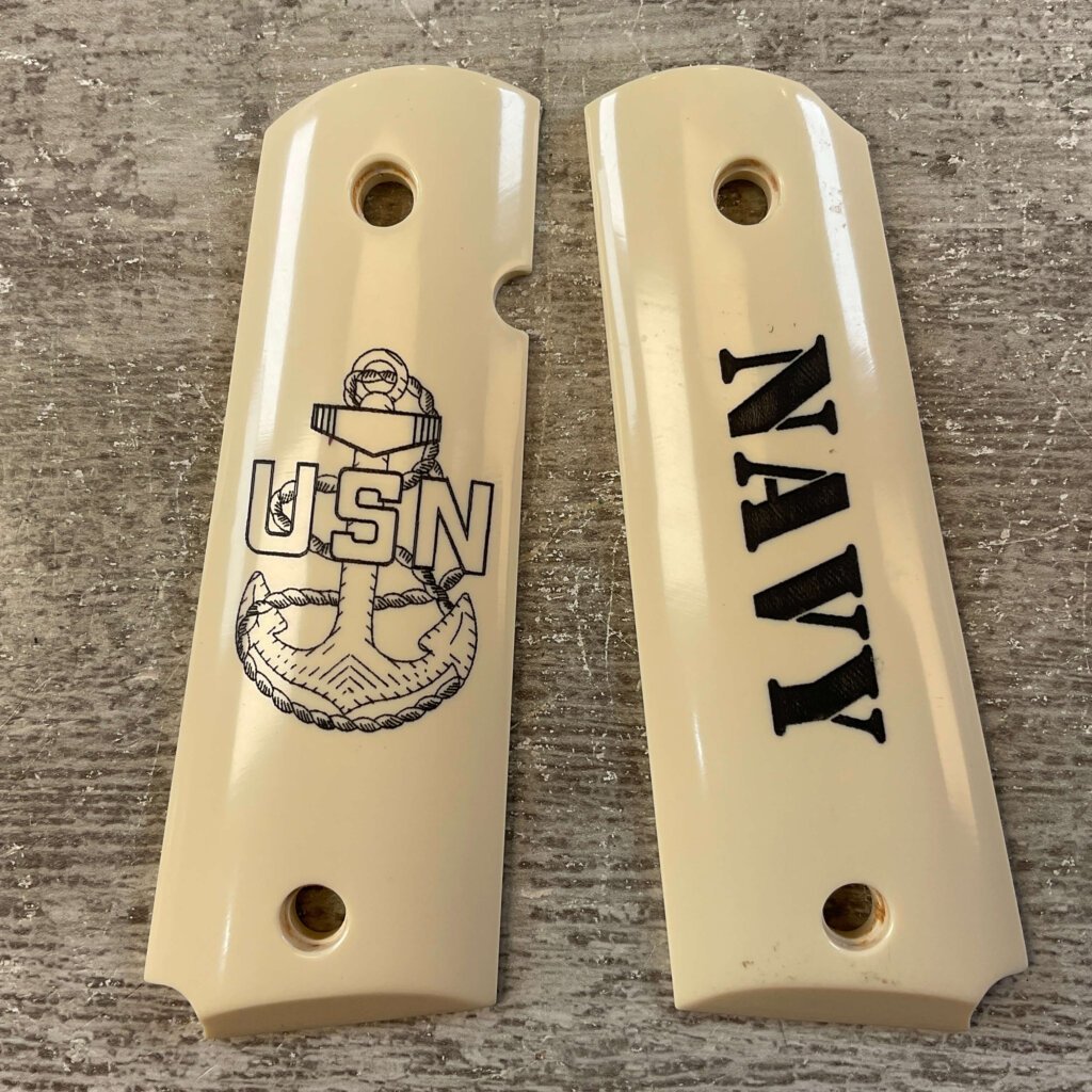 AJAX CUSTOM 1911 U.S. NAVY GRIPS, JAMES EARL JONES COLLECTION #5-11625