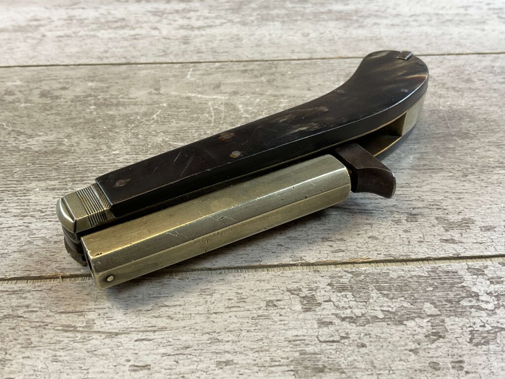 JAMES RODGERS "SELF PROTECTOR" .30 CAL BLACK POWDER KNIFE PISTOL, JAMES EARL JONES COLLECTION, ANTIQUE #5-10929