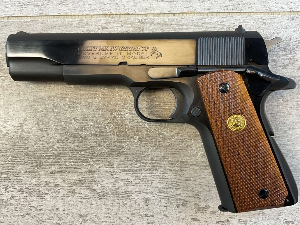 COLT GOVT MODEL 1911A1 9MM STEYR SEMI AUTO PISTOL, JAMES EARL JONES COLLECTION #5-10936