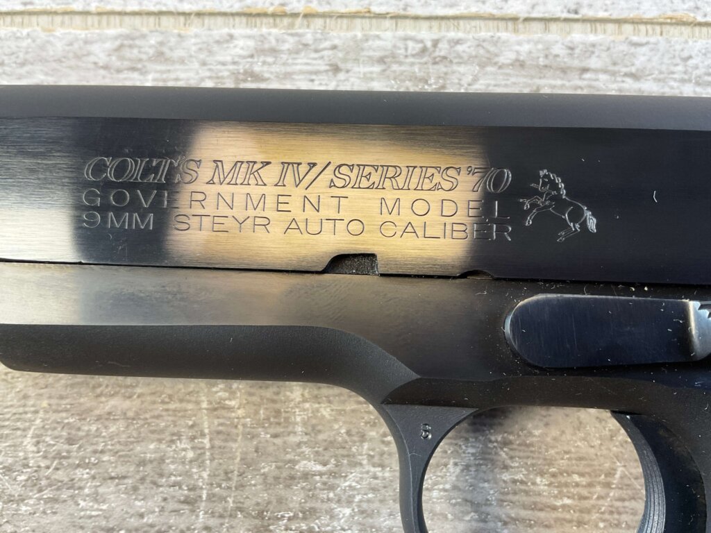 COLT GOVT MODEL 1911A1 9MM STEYR SEMI AUTO PISTOL, JAMES EARL JONES COLLECTION #5-10936