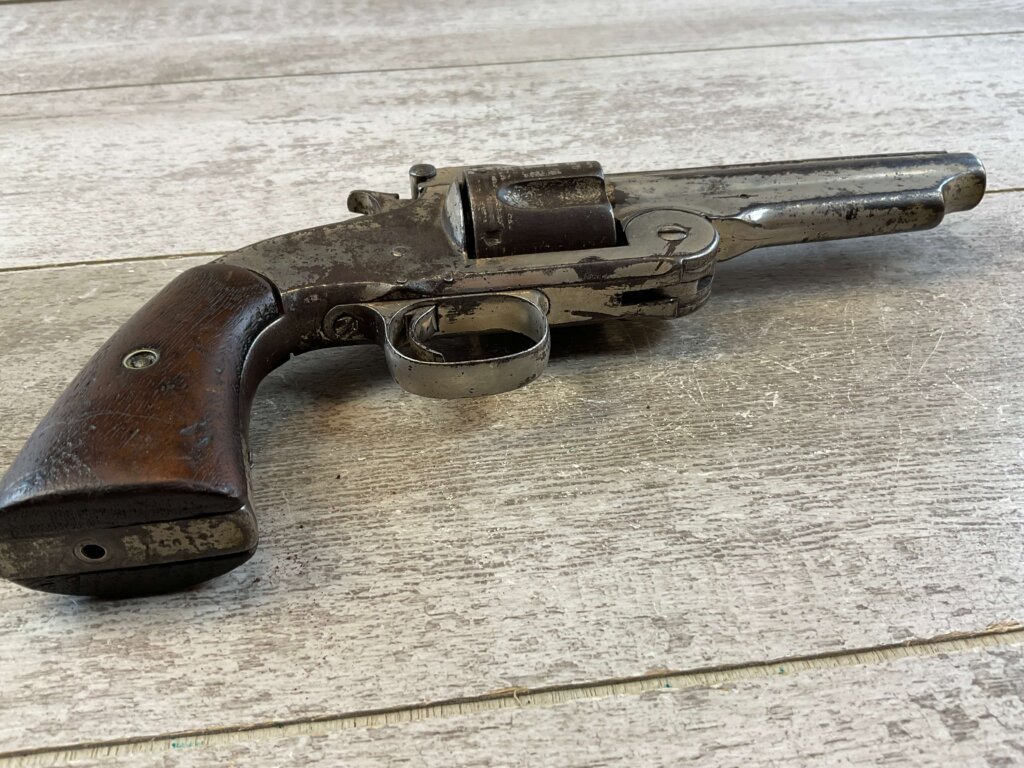 ORIGINAL US SMITH & WESSON NICKEL ANTIQUE REVOLVER, JAMES EARL JONES COLLECTION, ANTIQUE #5-10942