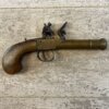 BELGIAN FLINTLOCK .45 CAL CANNON BRASS PISTOL, JAMES EARL JONES COLLECTION, ANTIQUE #5-10943