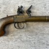 BELGIAN FLINTLOCK .45 CAL CANNON BRASS PISTOL, JAMES EARL JONES COLLECTION, ANTIQUE #5-10943
