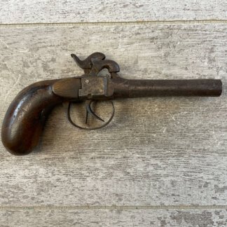 BELGIAN .36 CAL DOUBLE BARREL PERCUSSION PISTOL, JAMES EARL JONES COLLECTION, ANTIQUE #5-10944