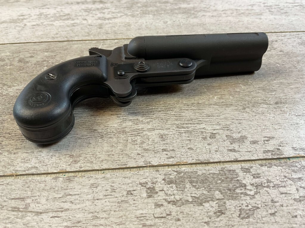 LEINAD / COBRAY MODEL DD DOUBLE BARREL BLACK POWDER .410/.45LC PISTOL, JAMES EARL JONES COLLECTION, ANTIQUE #5-10938