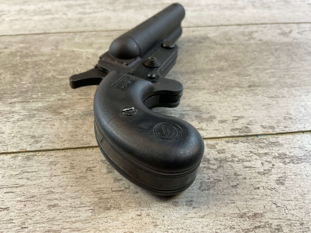 LEINAD / COBRAY MODEL DD DOUBLE BARREL BLACK POWDER .410/.45LC PISTOL, JAMES EARL JONES COLLECTION, ANTIQUE #5-10938