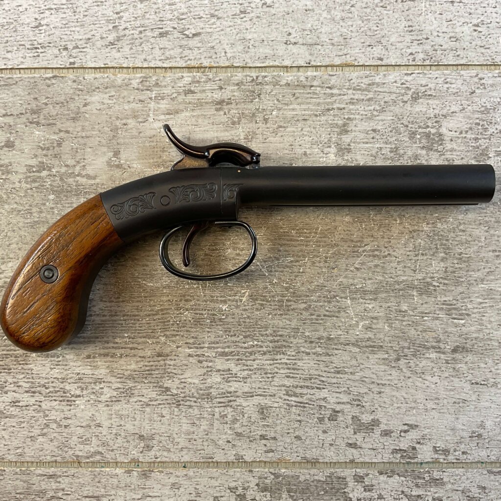 ETHAN ALLEN .36 CAL DOUBLE BARREL MUFF PISTOL, JAMES EARL JONES COLLECTION, ANTIQUE #5-10946