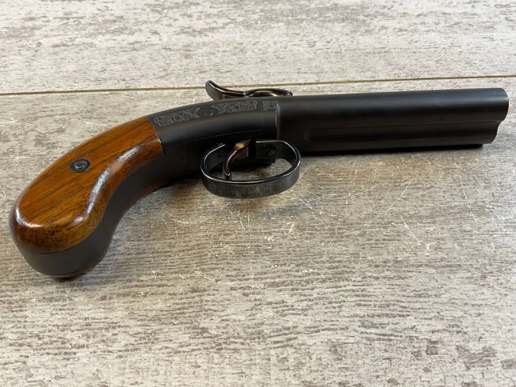 ETHAN ALLEN .36 CAL DOUBLE BARREL MUFF PISTOL, JAMES EARL JONES COLLECTION, ANTIQUE #5-10946