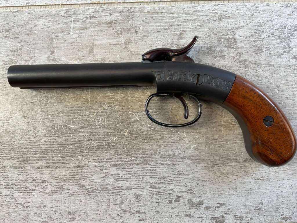 ETHAN ALLEN .36 CAL DOUBLE BARREL MUFF PISTOL, JAMES EARL JONES COLLECTION, ANTIQUE #5-10946