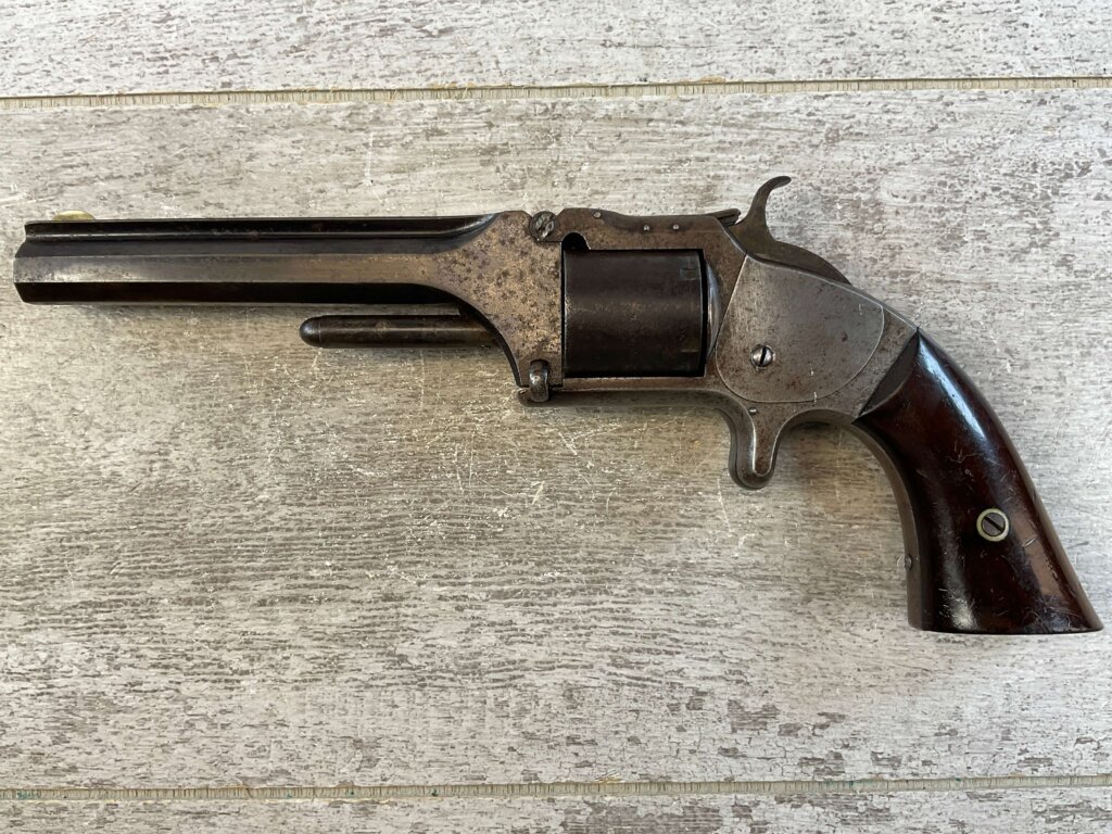 SMITH & WESSON S&W MODEL #2 OLD MODEL .32 RF REVOLVER, CIVIL WAR, JAMES EARL JONES COLLECTION, ANTIQUE #5-10947
