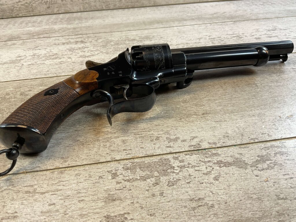 F. LLIPIETTA LEMAT CAVALRY BLACK POWDER .44 CAL W/20GA BARREL REVOLVER, NEW NEVER FIRED, JAMES EARL JONES COLLECTION #5-10953