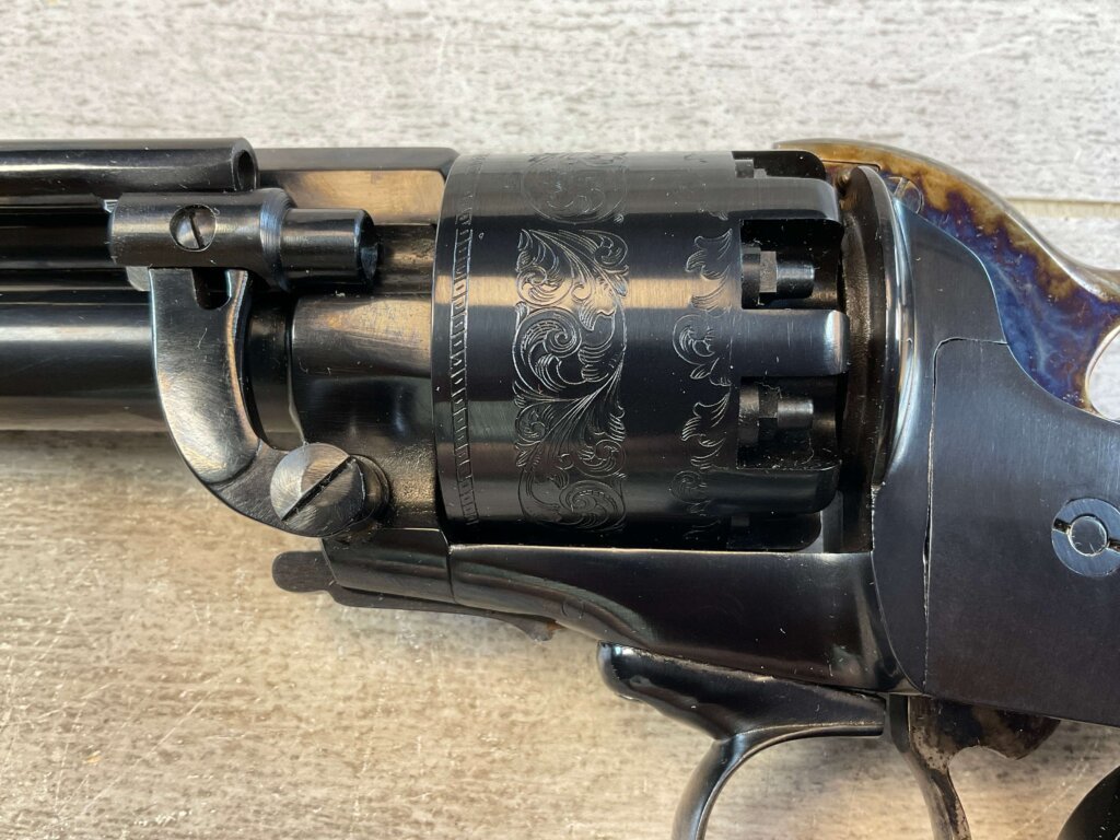 F. LLIPIETTA LEMAT CAVALRY BLACK POWDER .44 CAL W/20GA BARREL REVOLVER, NEW NEVER FIRED, JAMES EARL JONES COLLECTION #5-10953