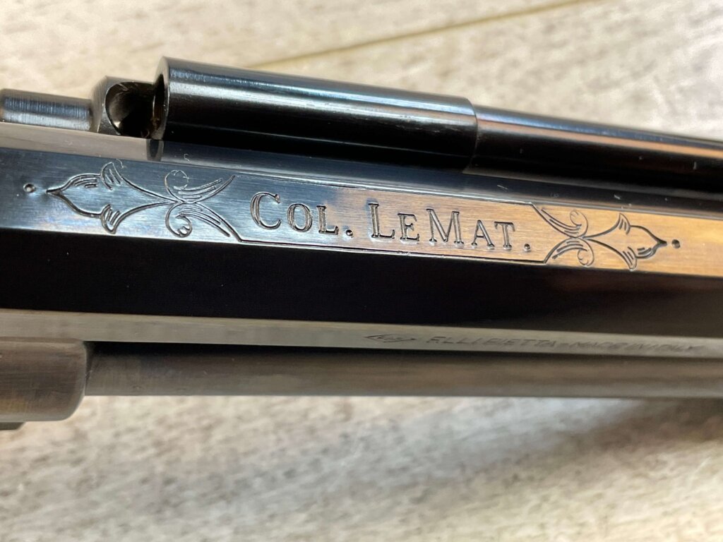 F. LLIPIETTA LEMAT CAVALRY BLACK POWDER .44 CAL W/20GA BARREL REVOLVER, NEW NEVER FIRED, JAMES EARL JONES COLLECTION #5-10953