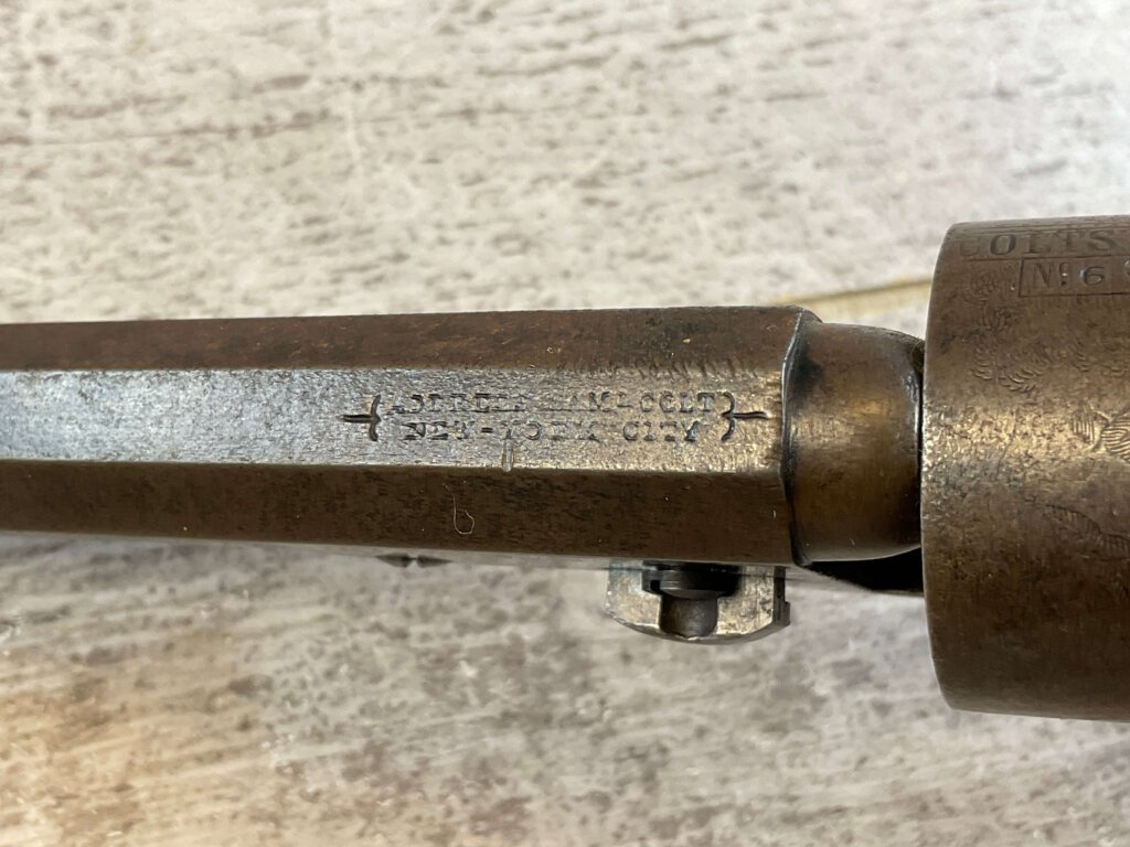 COLT 1849 STAGE COACH .31 CAL PERCUSSION REVOLVER, 1853 MFR, JAMES EARL JONES COLLECTION, ANTIQUE #5-10956