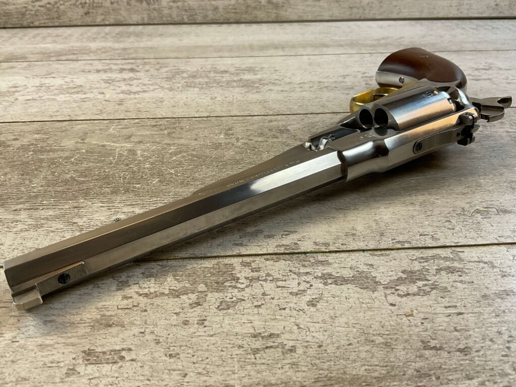 F. LLIPIETTA REMINGTON 1858 STAINLESS STEEL .44 CAL PERCUSSION REVOLVER, JAMES EARL JONES COLLECTION, ANTIQUE #5-10958