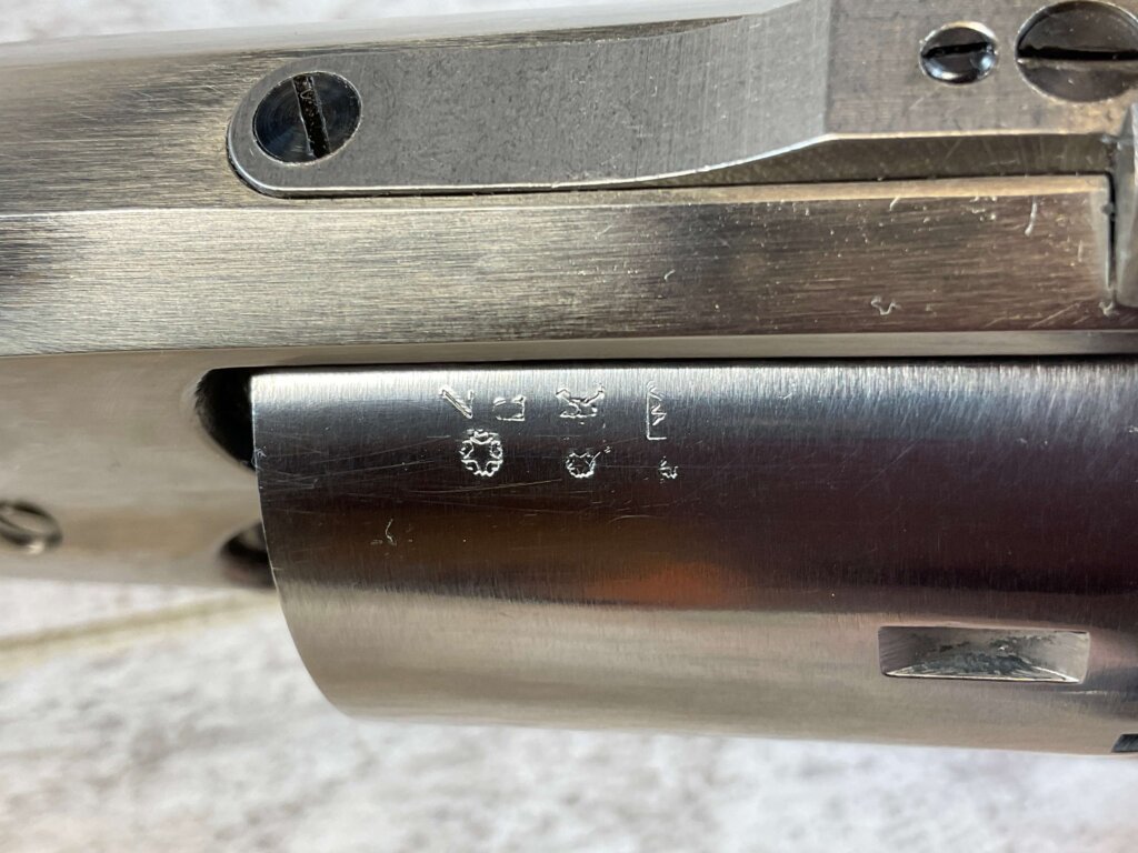 F. LLIPIETTA REMINGTON 1858 STAINLESS STEEL .44 CAL PERCUSSION REVOLVER, JAMES EARL JONES COLLECTION, ANTIQUE #5-10958