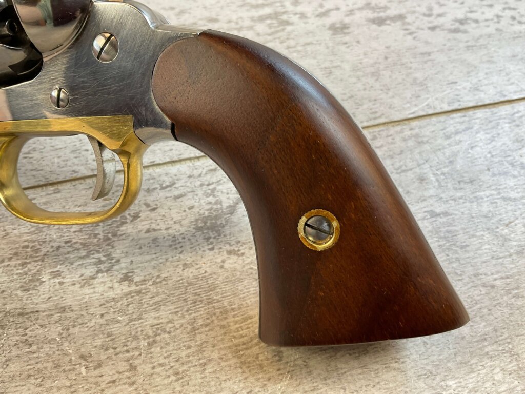 F. LLIPIETTA REMINGTON 1858 STAINLESS STEEL .44 CAL PERCUSSION REVOLVER, JAMES EARL JONES COLLECTION, ANTIQUE #5-10958