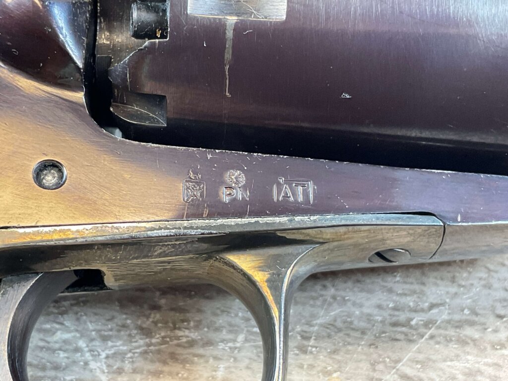 F. LLIPIETTA REMINGTON 1858 BLUED .44 CAL PERCUSSION REVOLVER, JAMES EARL JONES COLLECTION, ANTIQUE #5-10960