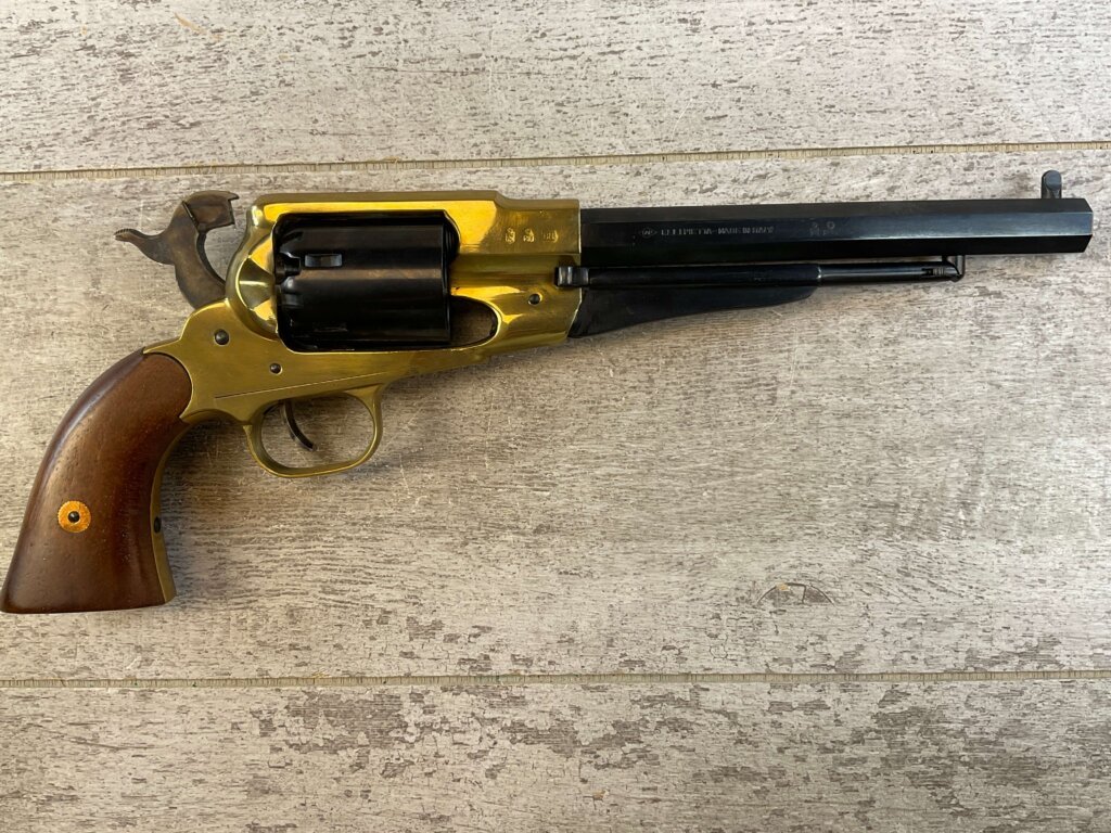 F. LLIPIETTA REMINGTON 1858 BRASS FRAME .44 CAL PERCUSSION REVOLVER, JAMES EARL JONES COLLECTION, ANTIQUE #5-10963