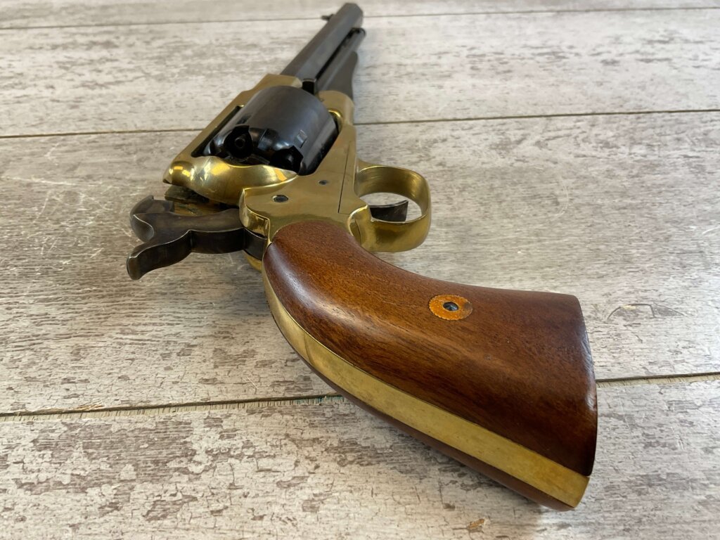 F. LLIPIETTA REMINGTON 1858 BRASS FRAME .44 CAL PERCUSSION REVOLVER, JAMES EARL JONES COLLECTION, ANTIQUE #5-10963