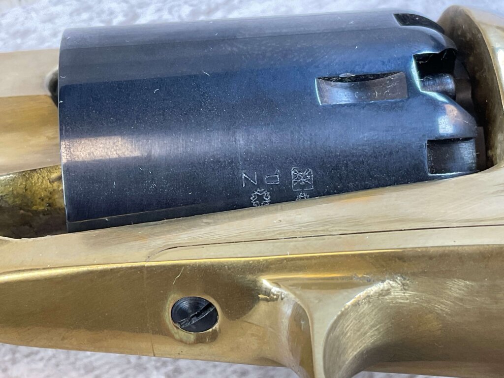 F. LLIPIETTA REMINGTON 1858 BRASS FRAME .44 CAL PERCUSSION REVOLVER, JAMES EARL JONES COLLECTION, ANTIQUE #5-10963