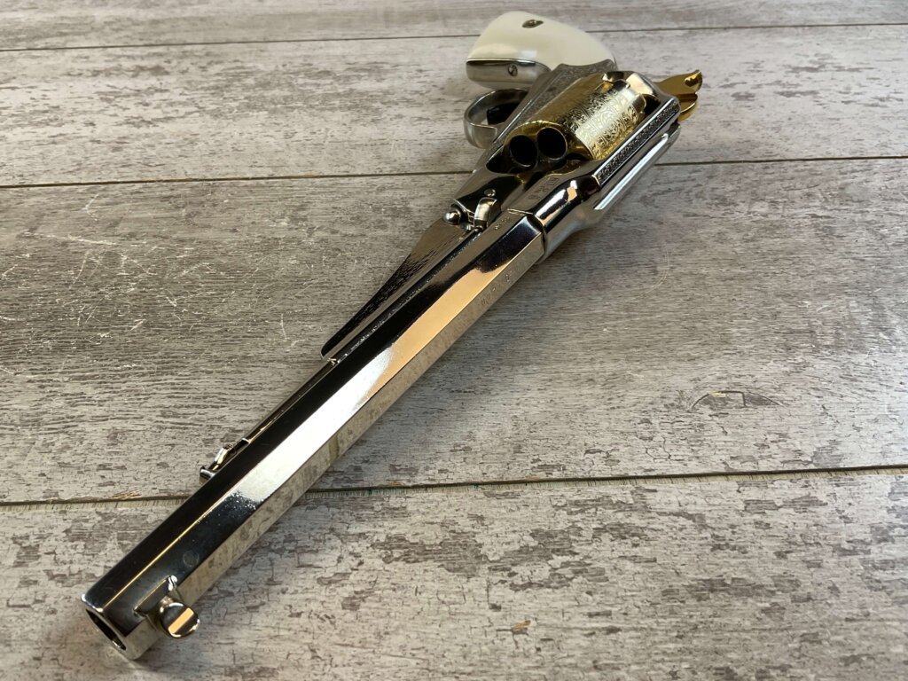 F. LLIPIETTA REMINGTON 1858 PRESENTATION .44 CAL PERCUSSION REVOLVER, JAMES EARL JONES COLLECTION, ANTIQUE #5-10964