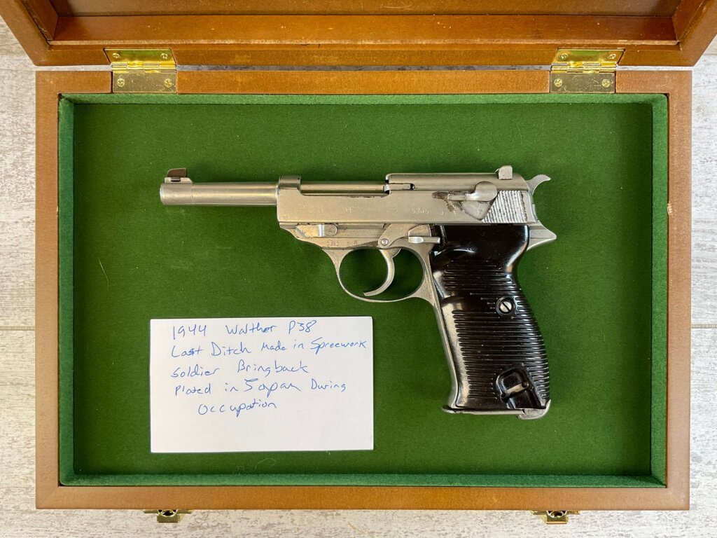 CYQ SPREEWERK P38 9MM SEMI AUTO PISTOL, NICKEL PLATED W/ CASE #6-03001