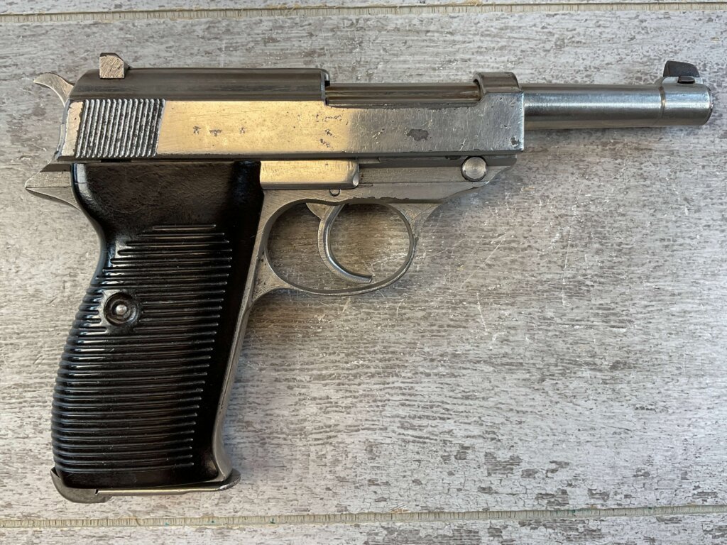 CYQ SPREEWERK P38 9MM SEMI AUTO PISTOL, NICKEL PLATED W/ CASE #6-03001