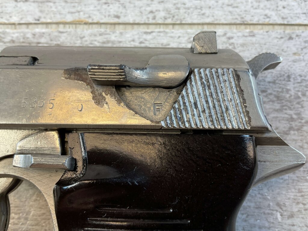 CYQ SPREEWERK P38 9MM SEMI AUTO PISTOL, NICKEL PLATED W/ CASE #6-03001