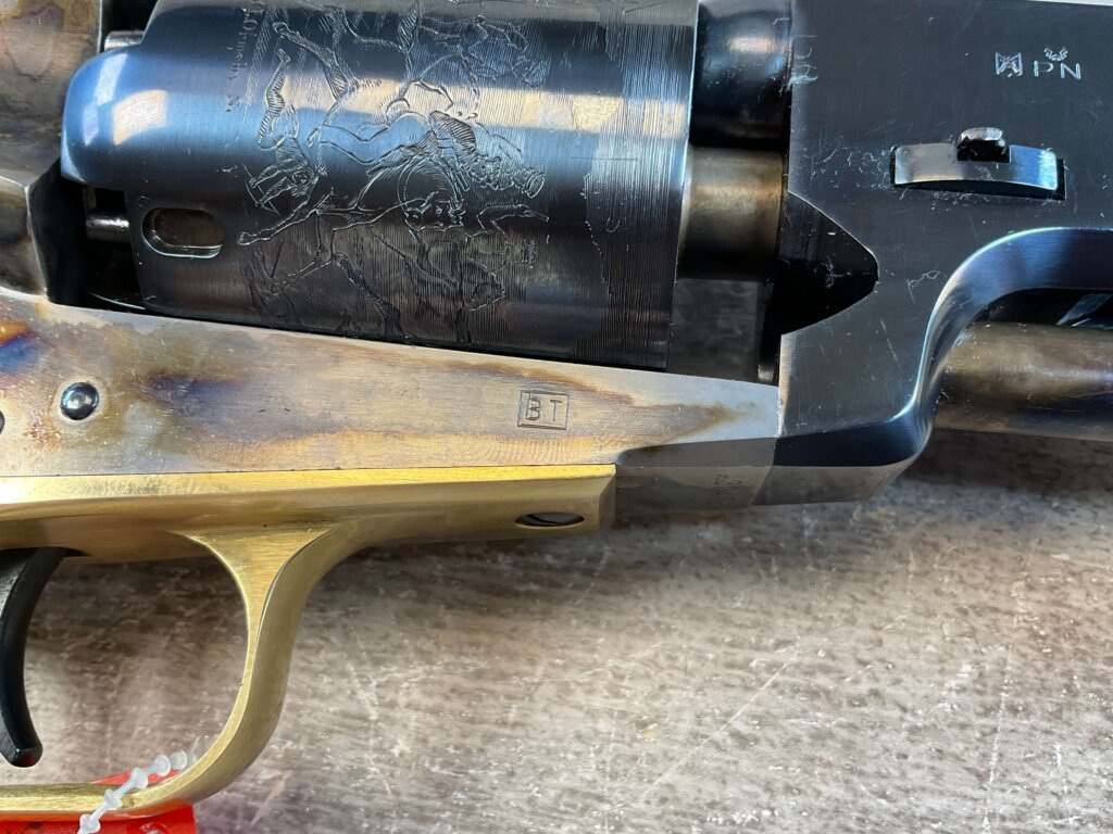 UBERTI 1848 DRAGOON .44 CAL PERCUSSION REVOLVER, JAMES EARL JONES COLLECTION, ANTIQUE / UNFIRED & MINTY #5-10972