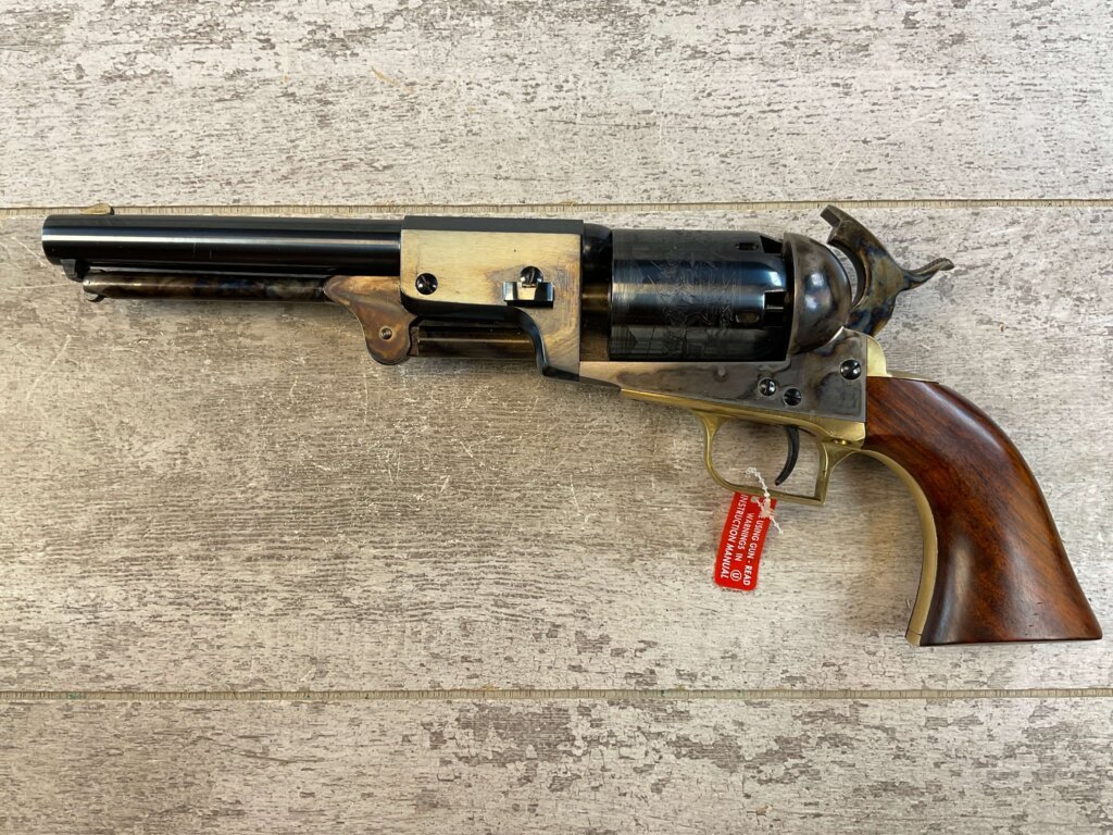 UBERTI 1848 DRAGOON .44 CAL PERCUSSION REVOLVER, JAMES EARL JONES COLLECTION, ANTIQUE / UNFIRED & MINTY #5-10972