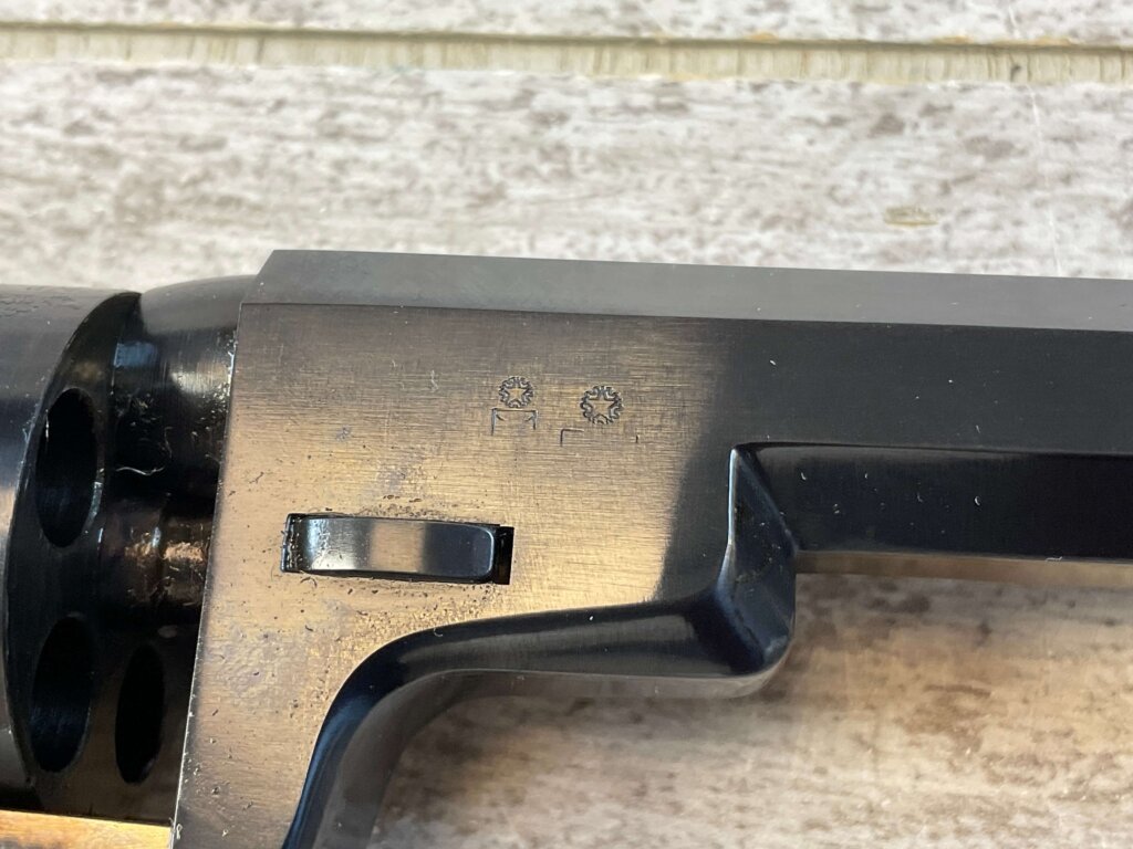 UBERTI 1849 WELLS FARGO .31 CAL PERCUSSION POCKET REVOLVER, JAMES EARL JONES COLLECTION, ANTIQUE / UNFIRED & MINTY #5-10974