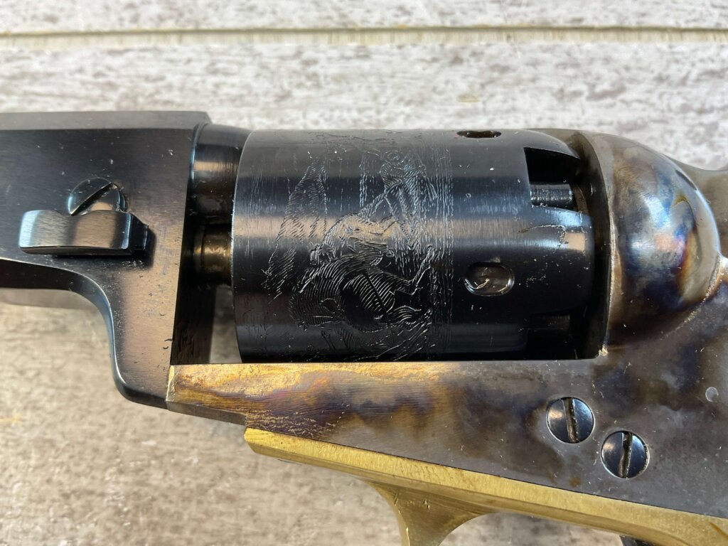 UBERTI 1849 WELLS FARGO .31 CAL PERCUSSION POCKET REVOLVER, JAMES EARL JONES COLLECTION, ANTIQUE / UNFIRED & MINTY #5-10974