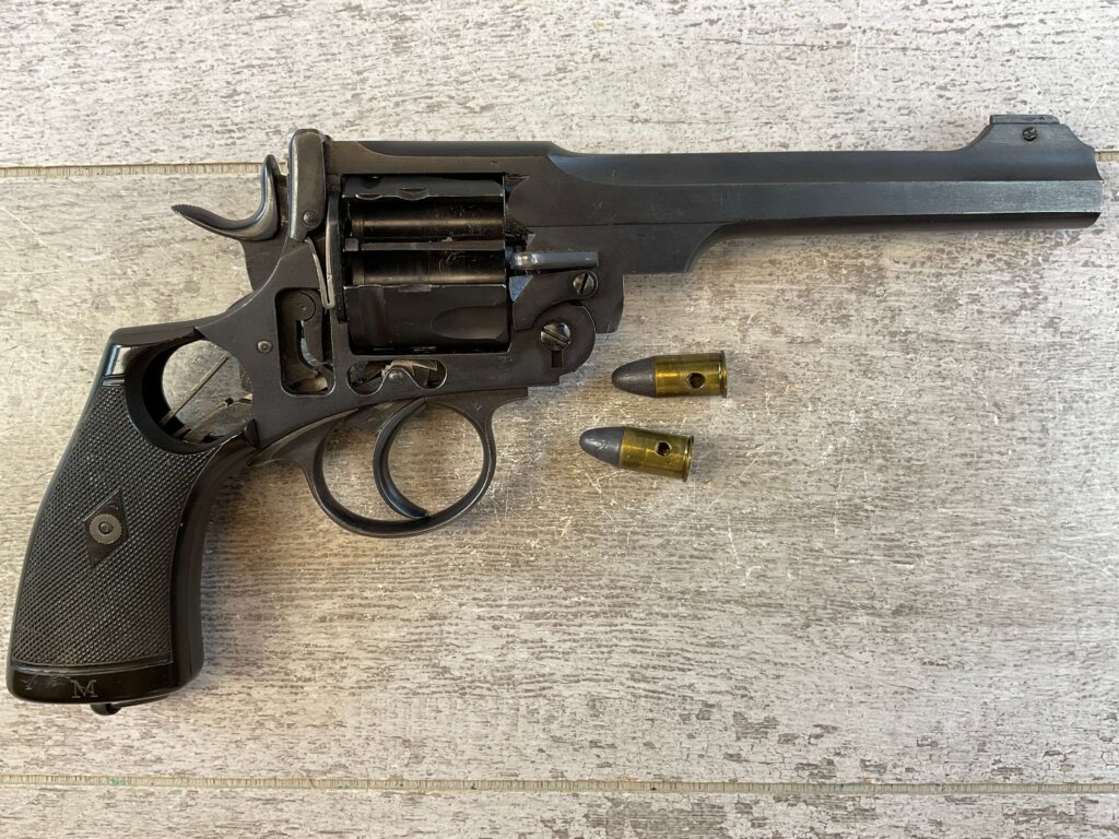 WEBLEY MARK VI .455 CAL FACTORY ARMORERS CUTAWAY REVOLVER, JAMES EARL JONES COLLECTION, RARE & MINTY #5-10977