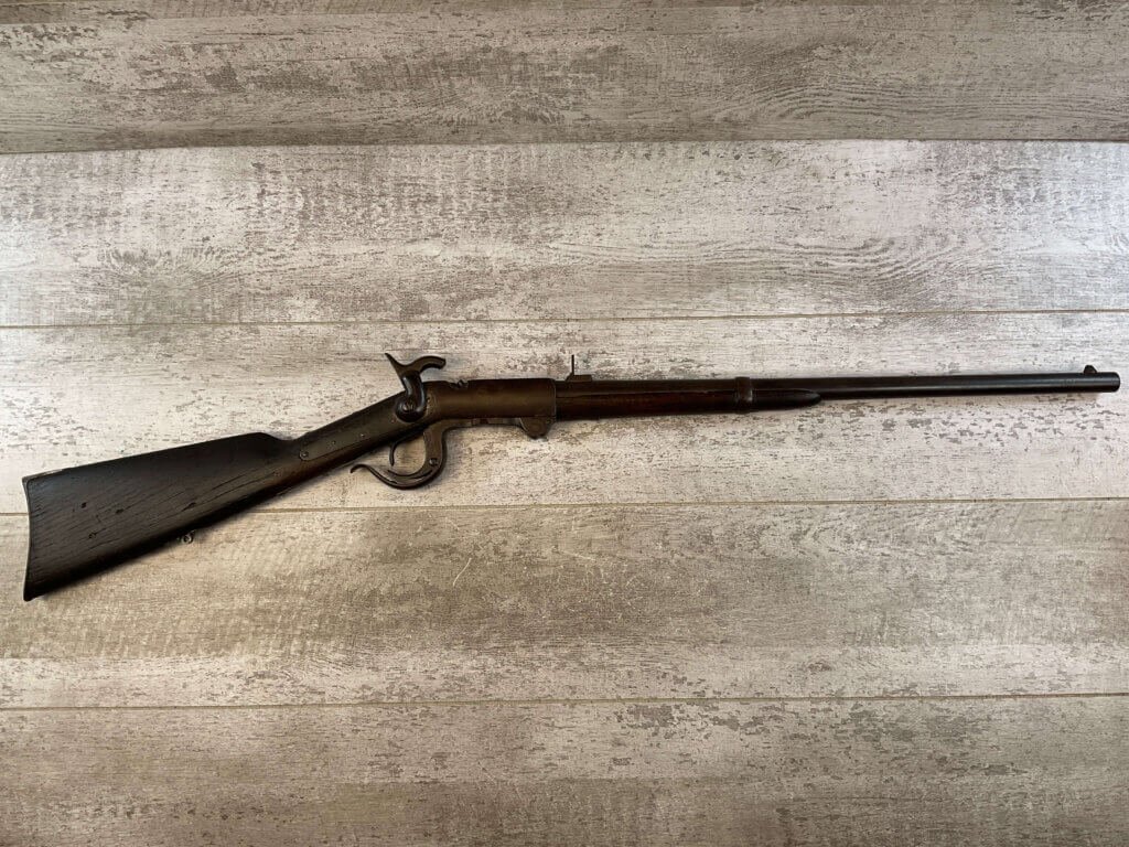 BURNSIDE FALLING BLOCK .52 CAL SADDLE RING CARBINE, JAMES EARL JONES "FAVORITES" COLLECTION, CIVIL WAR ERA 2ND MODEL, ANTIQUE #5-11057