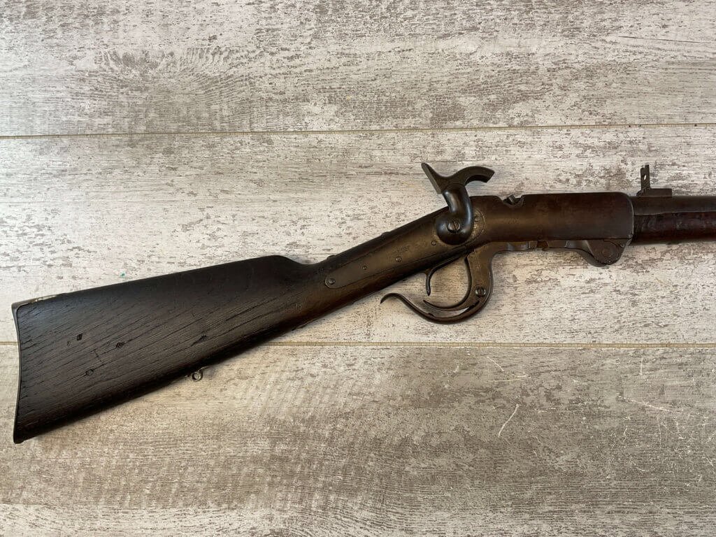 BURNSIDE FALLING BLOCK .52 CAL SADDLE RING CARBINE, JAMES EARL JONES "FAVORITES" COLLECTION, CIVIL WAR ERA 2ND MODEL, ANTIQUE #5-11057
