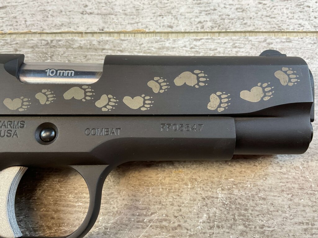 FUSION FIREARMS COMBAT (BEAR EDITION) 10MM SEMI AUTO PISTOL, W/BAG & MINTY #6-03003