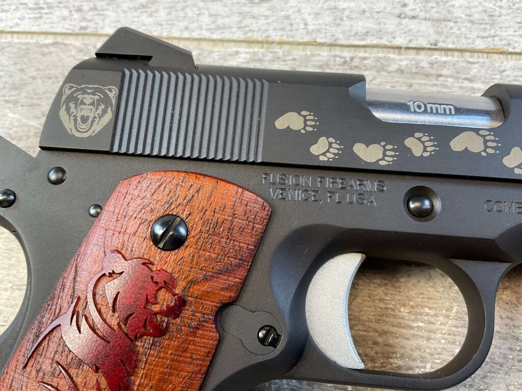 FUSION FIREARMS COMBAT (BEAR EDITION) 10MM SEMI AUTO PISTOL, W/BAG & MINTY #6-03003
